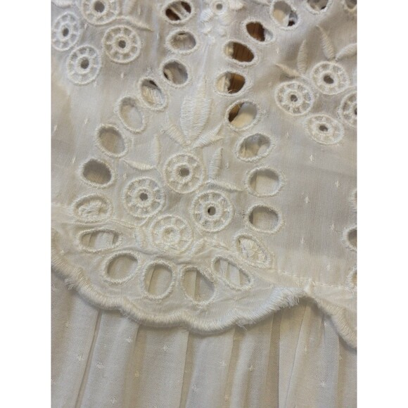 Sea New York Marina White Eyelet Long Sleeve Dress Lace Embroidered Size L - Picture 10 of 16